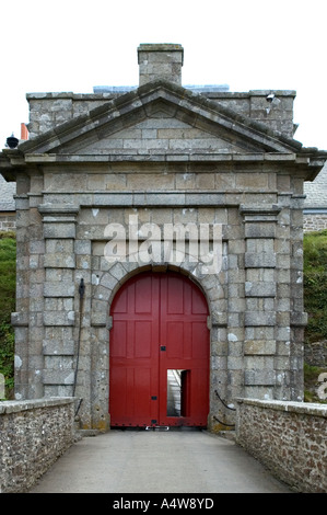 die Eingangstore Pendennis Castle in Falmouth, Cornwall, england Stockfoto