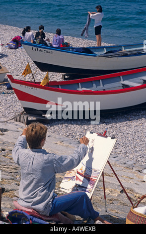 Kiesstrand, Etretat, Normandie, Frankreich Stockfoto