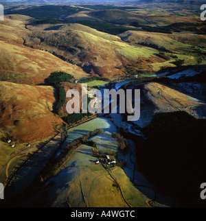 Ochil Hills im Winter Auchterarder Schottland Luftbild Stockfoto