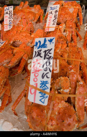 Krabben Sie-Nijo Fisch Markt Sapporo Hokkaido Japan Stockfoto