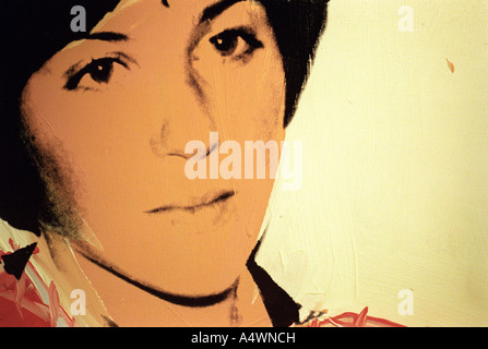 Andy Warhol doppelseitiges Porträt auf Ausstellung in Reykjavik Island Stockfoto