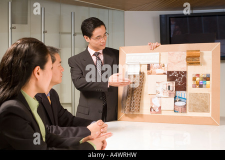 Geschäftsmann, eine Präsentation Stockfoto