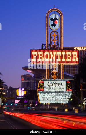 Las Vegas Boulevard, Frontier Hotel and Casino, Las Vegas, Nevada, Vereinigte Staaten von Amerika Stockfoto