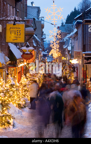 Rue du Petit-Champlain, Unterstadt, Old Town, Quebec Stadt, Quebec, Kanada Stockfoto