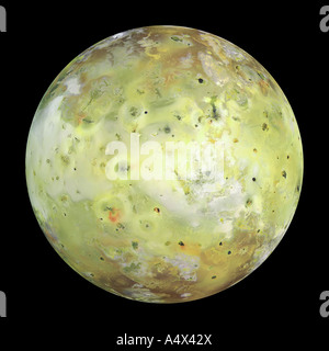 S der NASA Raumsonde Galileo erwarb seine höchste Auflösung Bilder von Jupiter s Mond Io verbessert und optimiert Farbbild Stockfoto