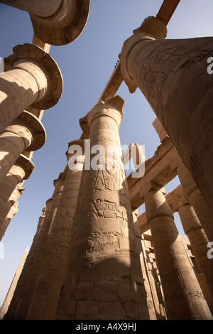 Große Hypostyle Halle-Tempel des Amun in Karnak Luxor Ägypten Stockfoto