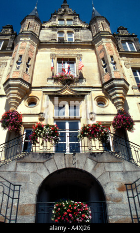 Schloss in Bagnoles de Frankreichunter (jetzt Rathaus) erbaut 1857, Normandie, Frankreich. Stockfoto