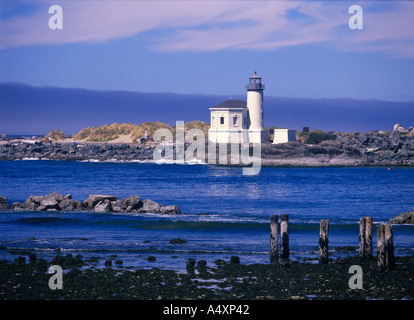 Coquille Fluss Leuchtturm an der Mündung des Coquille Fluss Bullards Beach State Park Bandon Oregon USA Stockfoto