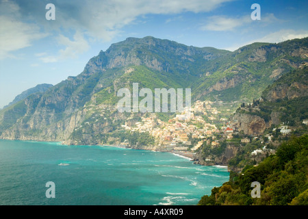 Blick über Positano an der Amalfi-Küste Campania Italien Europa Stockfoto