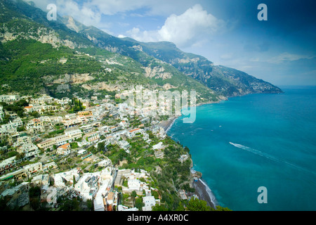 Blick über Positano an der Amalfi-Küste Campania Italien Europa Stockfoto