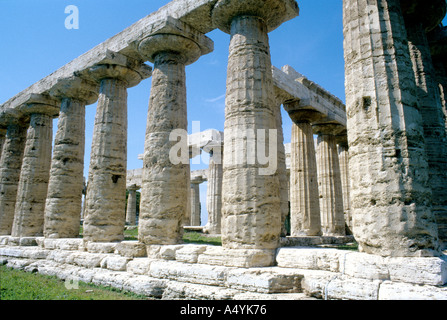 Italien Kampanien Paestum Basilika von Paestum aka der Tempel der Hera Stockfoto