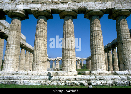 Italien Kampanien Paestum Basilika von Paestum aka der Tempel der Hera Stockfoto