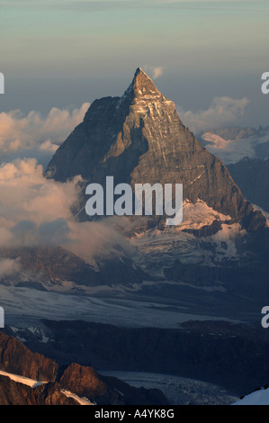 Wiev Mont Cervin aus Capanna Regina Margherita die höchste Berghütte Europas bei 4 556 m 14 947 Füße Monterosa Stockfoto