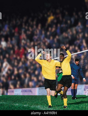 Feier Ziel Fußball Fußball Erfolg Sieger Stockfoto