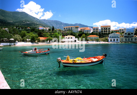 Assos Dorf Hafen Kefalonia Griechenland Stockfoto