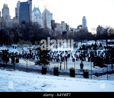 Eislaufen im Central Park New York, USA Stockfoto