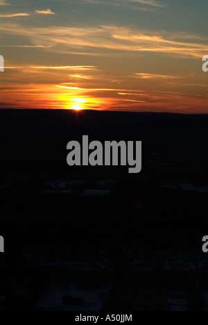 Sonnenuntergang Mount Tom Staat Reservierung, Holyoke Massachusetts USA, Stockfoto