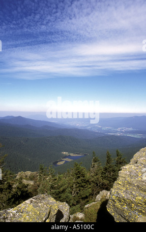 BAYERISCHER WALD DEUTSCHLAND VOM GIPFEL DER GRÖBEREN ARBER BLICK NORD-WEST Stockfoto