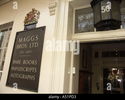 Maggs Bros Londoner Berkeley Square Nr. 50 Berkeley Square Stockfoto