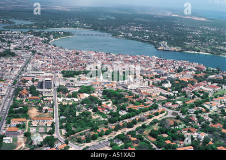 Luftbild von Mombasa Stadt und alten Hafen Kenia Küste Ostafrikas Stockfoto