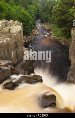 England, Grafschaft Durham, hohe Kraft. Der River Tees Kaskaden hinunter die hohe Kraft-Wasserfall in der Grafschaft Durham. Stockfoto