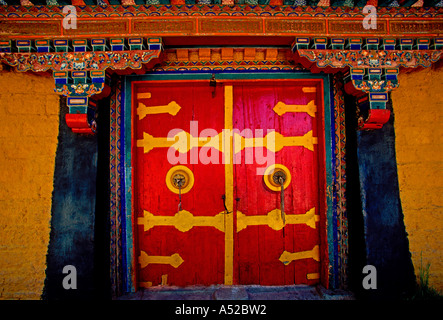 Türen, Tür, Eingang, Gate, Gateway, Sommerresidenz, Norbulingka Park, Norbulingka, Stadt Lhasa, Lhasa, Tibet, China Stockfoto