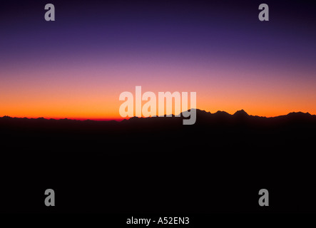 Sonnenaufgang gesehen vom Munt Pers, Sunrise, Munt Pers, Diavolezza, Berninagruppe, Schweizer Alpen, Kanton Graubünden, Schweiz, Europa Stockfoto