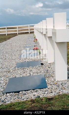 Argentinische Militär Friedhof (Cementerio de Darwin), Darwin, East Falkland, Falkland-Inseln, Süd-Atlantik Stockfoto