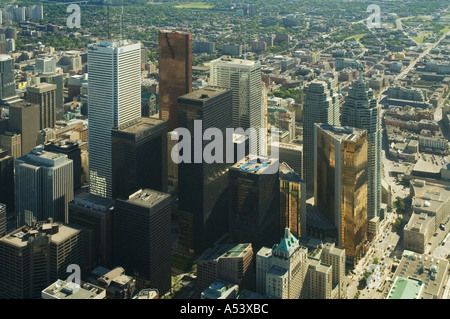 Kanada Ontario Toronto Aussicht auf die Innenstadt von Aussichtsplattform des CN Tower Stockfoto