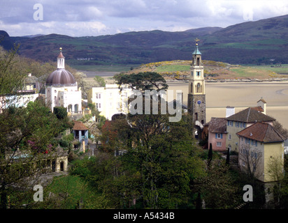 Portmeirion Italianate Dorf Gwynedd North Wales Großbritannien Europa Stockfoto