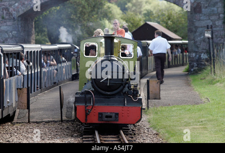 Irton Road, GBR, 20. Aug. 2005 - Zug der Ravenglass Bahn zwischen Ravenglass und Dalegarth für Stand in den See Distrct. Stockfoto