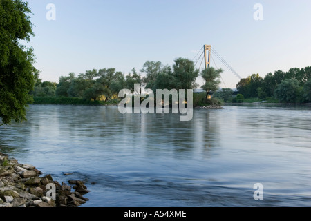 Isarauen Mündung in die Donau bei Plattling untere Bayern Deutschland Stockfoto