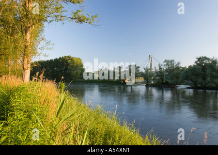 Isarauen Mündung in die Donau bei Plattling untere Bayern Deutschland Stockfoto