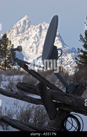 Satellitenschüssel im Grand-Teton-Nationalpark Stockfoto
