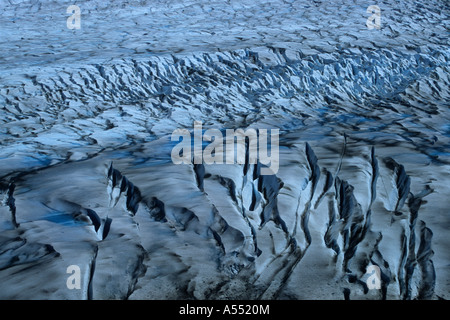 Gletscherspalten auf Oberfläche der Grey Gletscher, Torres del Paine Nationalpark, Patagonien, Chile Stockfoto