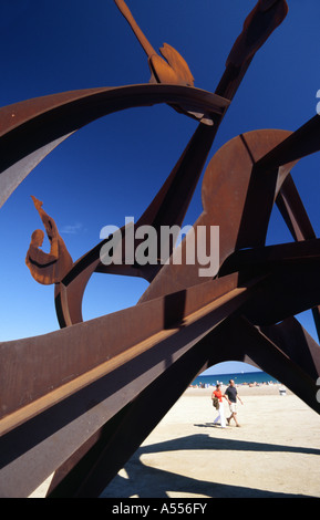 Barceloneta-Skulptur - Barcelona, Katalonien, Spanien Stockfoto