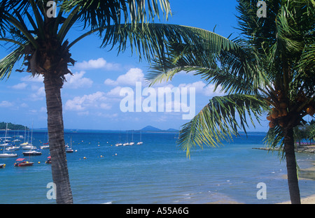 Blick auf die Meerenge von Changi Sailing Club, Singapur Stockfoto