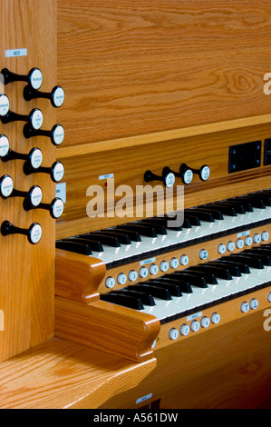 Orgel-Tastatur-Konsole Stockfoto