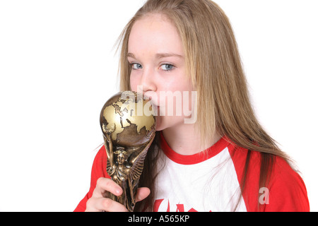 Der britische Weltmeister Junioren weiblich Kickboxer Imogen Shayler. Stockfoto