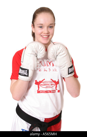 Britische Junioren Weltmeister Kick Boxer Imogen Shayler Stockfoto