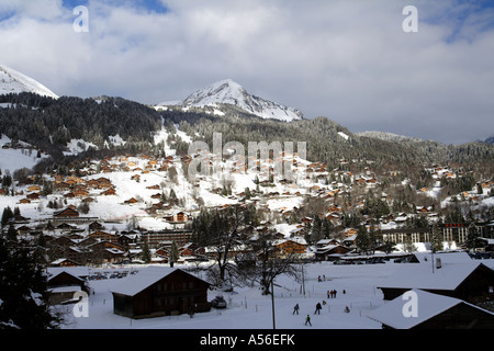 Schweizer Stadt von Les Diablerets, Kanton Waadt, Schweiz Stockfoto