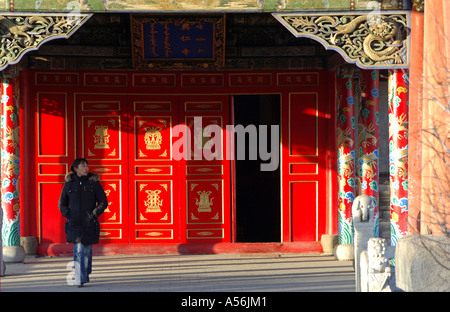 Eingang zum wichtigsten Tempel Tempel Museum der Choijin Lama Ulan-Bator Mongolei Stockfoto