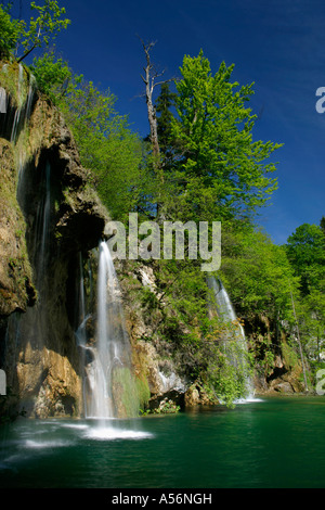 Plitvicer gesehen Fernsehreihe Wasserfälle im Bereich oberen Seen Nationalpark Plitvicer Seen-Kroatien Stockfoto