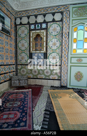 Gebetsraum im Dar el-Annabi, traditionellen tunesischen Haus, Sidi Bou Said, in der Nähe von Tunis, Tunesien Stockfoto