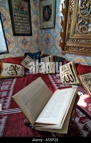 Gebetsraum im Dar el-Annabi, traditionellen tunesischen Haus, Sidi Bou Said, in der Nähe von Tunis, Tunesien Stockfoto