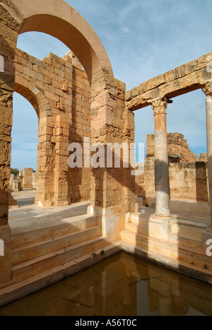 Hadrianischen Thermen, Leptis Magna römische Ruinen, Libyen Stockfoto