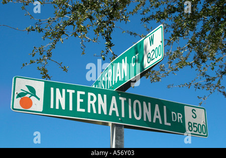 International Drive Straßenschild Orlando Florida USA Stockfoto