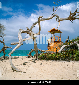 Rettungsschwimmer-Hütte, Südküste, Barbados, Karibik, Caribbean Stockfoto