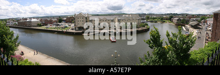 UK Devon Exeter River Exe und Kanal-Becken von Colleton Crescent Stockfoto