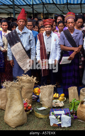 Wiederbestattung von Großmuttern in Samosir Toba Batak (Toba, Karo, Simalungun, Pak Pak, Mandailing, Angkola) Batak Stämme, Toba See, Sumatra, Indonesien) Stockfoto